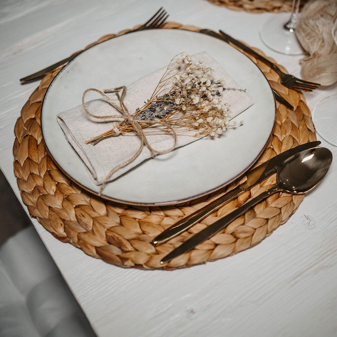 Platzset_Natur Platzset Wasserhyazinthe rund