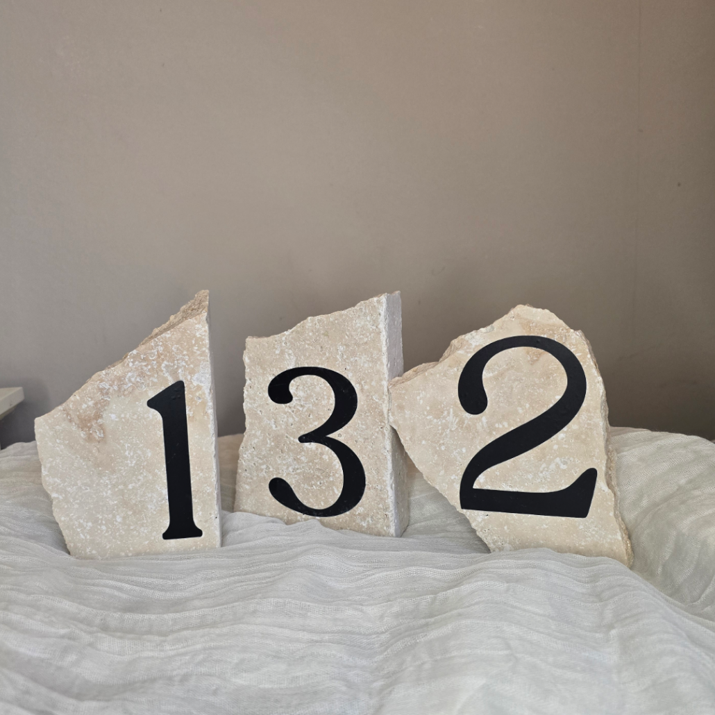 Tischnummern Stone